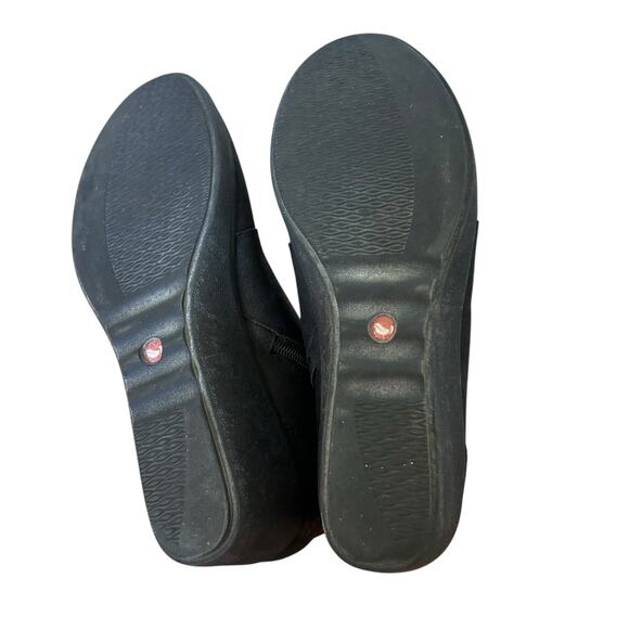 Clarks Un Tallara Eva Black Wedge Ankle Booties Sz 8 - Picture 6 of 10